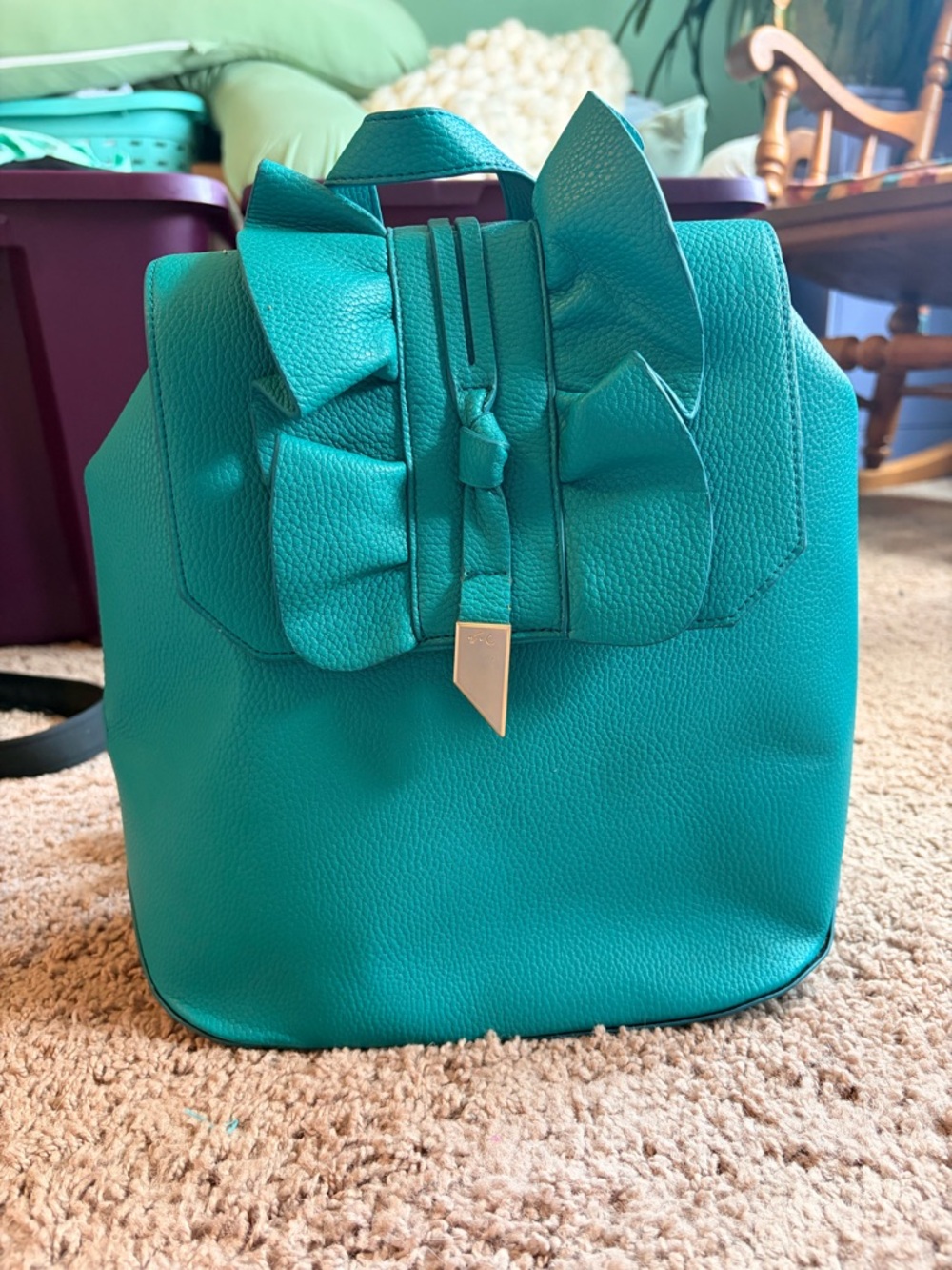 Foley + Corinna Teal Bow Backpack